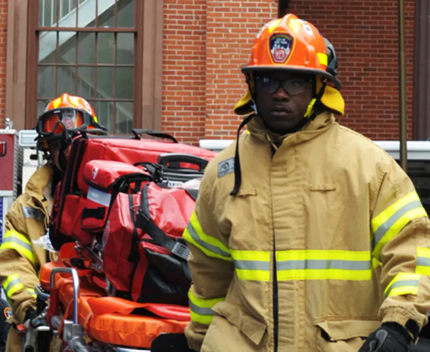 firefighters at work